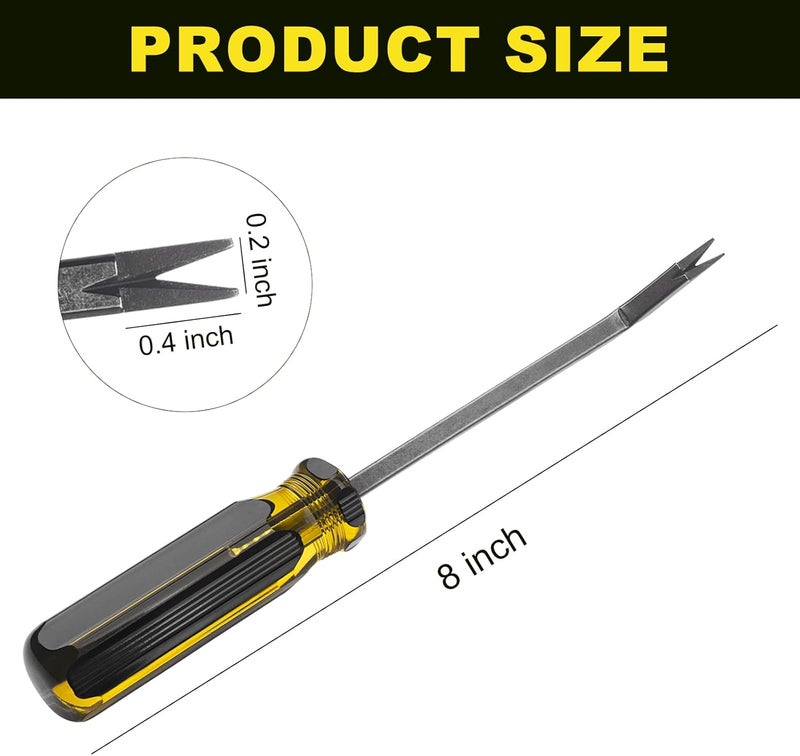 biteyued 1 Pack Heavy Duty Staple Remover with Double Pronged Head, Tack Puller Industrial Staple Remover Upholstery Tool for Furniture Floor Carpet Carton - Image 2